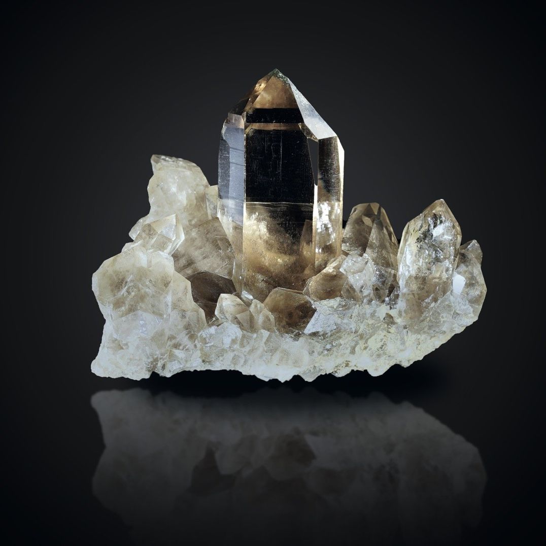 Fine smoky quartz on matrix, 9 cm high